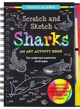 现货 刮刮素描书 SCRATCH & SKETCH SHARKS  鲨鱼 英文原版 儿童手工DIY 创意趣味书