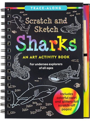 现货 刮刮素描书 SCRATCH & SKETCH SHARKS  鲨鱼 英文原版 儿童手工DIY 创意趣味书