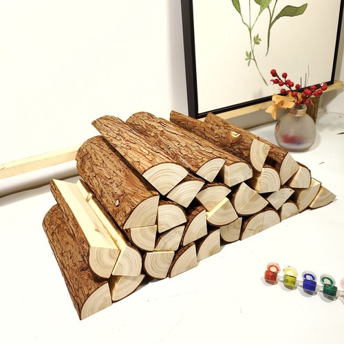 客厅装饰背景墙木柴木头装饰摆件