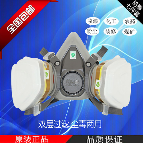 6200防毒面具防毒口罩喷漆专用气体防尘化工农药煤矿活性炭面罩