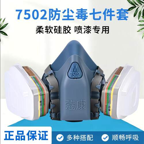 6006配7502防毒面具防甲醛苯硫氯化氢二氧化硫酸性气体氨气面罩