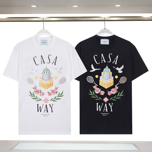 casablanca卡萨布兰卡 跨境美式潮牌男女情侣宽松休闲短袖t恤ins