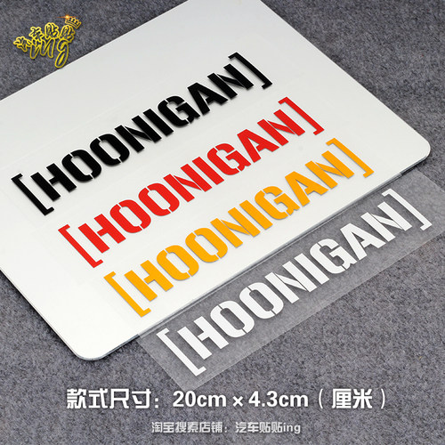 汽车装饰贴纸hoonigan低趴改装