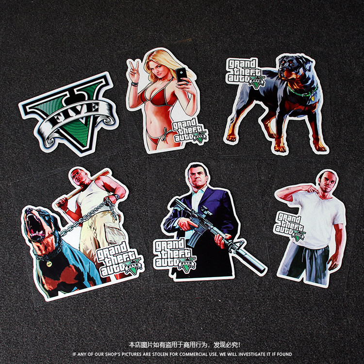 gta5人物车贴r星周边游戏角色贴纸罪恶都市电动摩托个性改装贴花