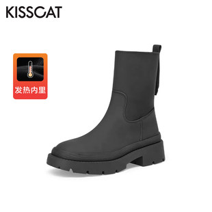 靴厚底增高短靴女KA32743 接吻猫秋冬牛皮绒里时装 CAT KISS