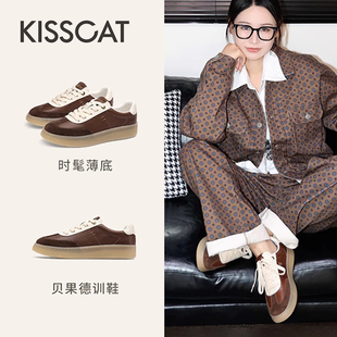 KISS CAT/接吻猫春秋新款德训鞋圆头厚底运动休闲鞋女KA65161-51