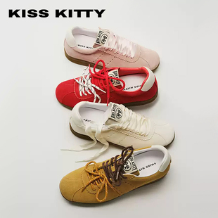 KISSKITTY春秋牛反绒芭蕾德训鞋软底单鞋休闲运动鞋女SA65132-61