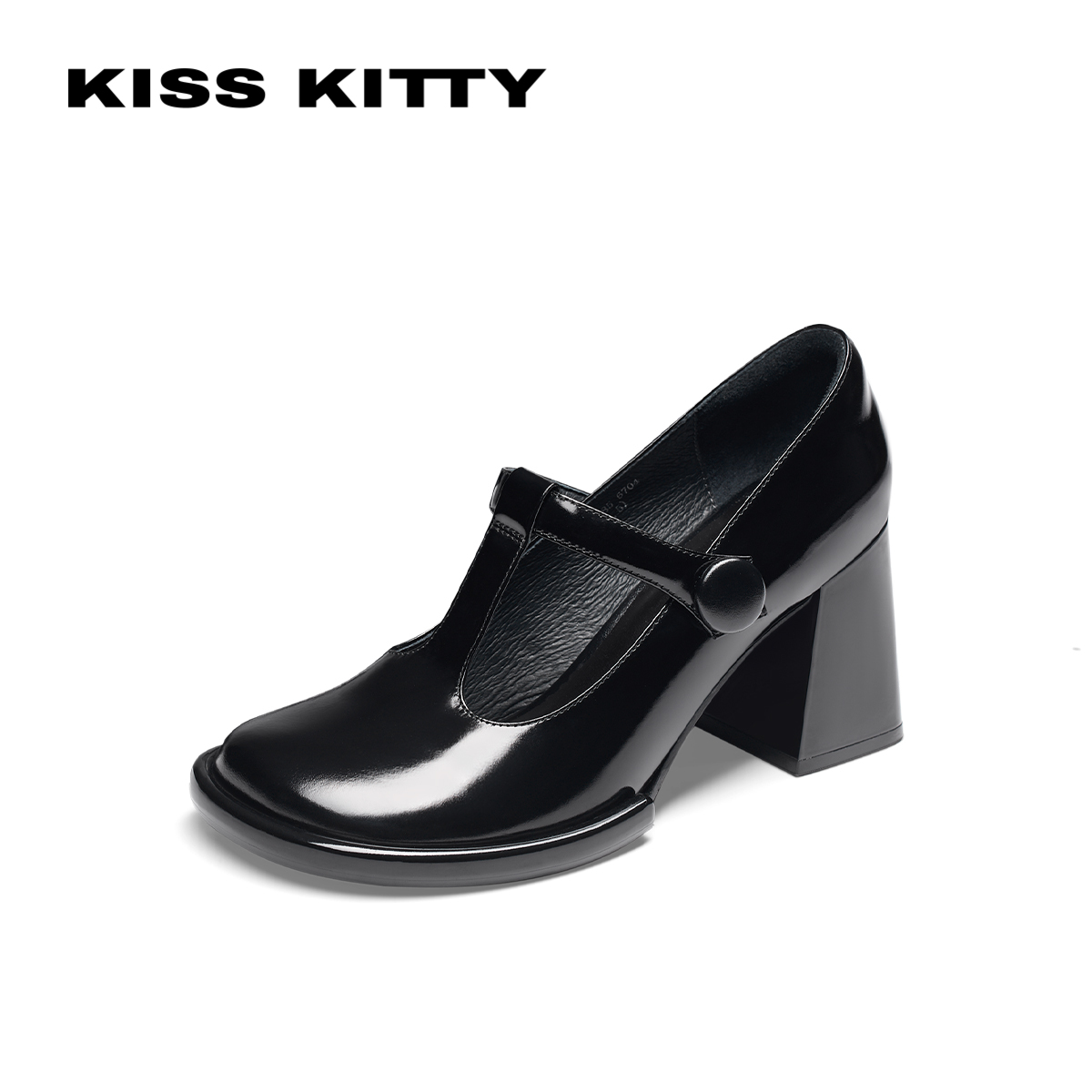KISSKITTY复古粗跟玛丽珍单鞋