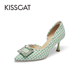 CAT 接吻猫春秋水钻细高跟鞋 尖头浅口通勤单鞋 KISS 女KA43172
