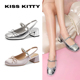 KISSKITTY夏季 女SA65117 方头蝴蝶结玛丽珍鞋 水钻粗跟包头凉鞋