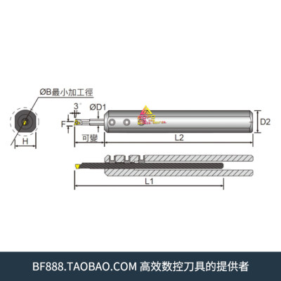 益诠数控内孔镗孔刀杆 S08K-STUBR06/STUBL06