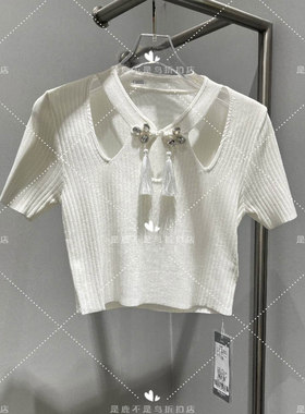Anyspoor专柜正品国内代购24年夏季新款气质短袖针织衫84B511-590