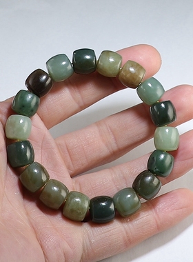 [混搭]和田玉手链 多彩老型珠手串 楼叔孤品