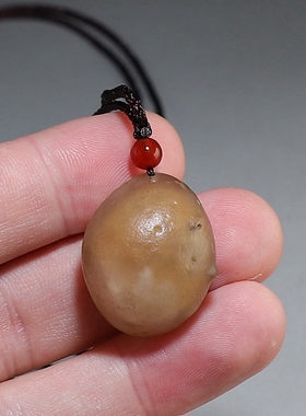 【空心】天然戈壁玛瑙原石吊坠 手工制作个性挂件 楼叔孤品