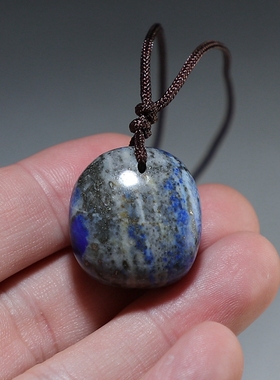 【清仓特价】纯手工打磨青金石吊坠 有天然瑕疵 楼叔孤品