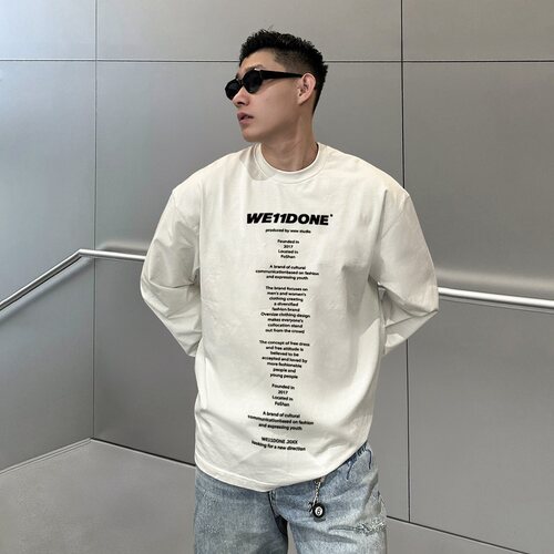 WE11DONE TRACK小众潮牌韩版男士情侣内搭打底衫上衣长袖T恤