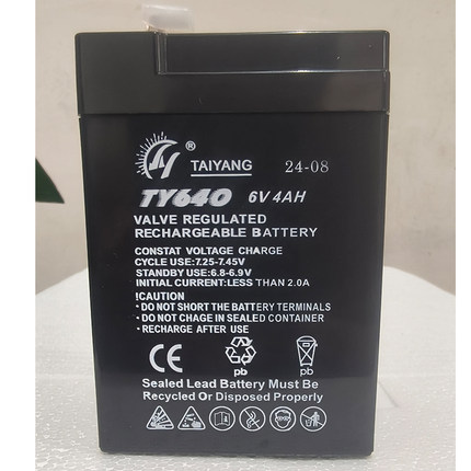TAIYANG蓄电池 TY640 6V4.0AH电子秤 计价台称 天平秤 应急灯电瓶