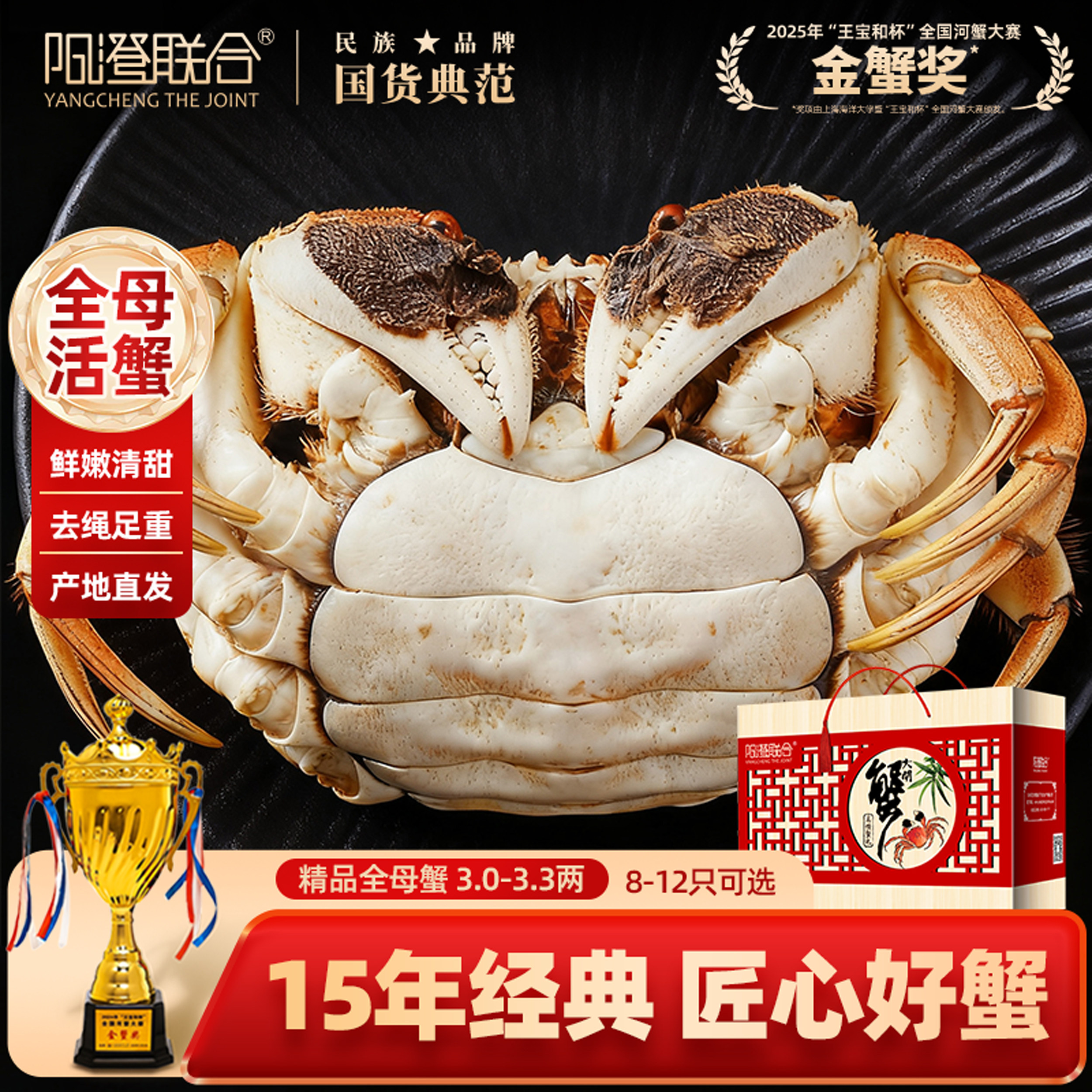 【15年经典】阳澄联合鲜活大闸蟹
