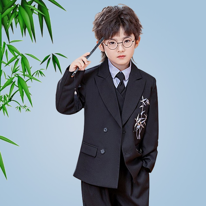儿童礼服套装新中式花童小西服