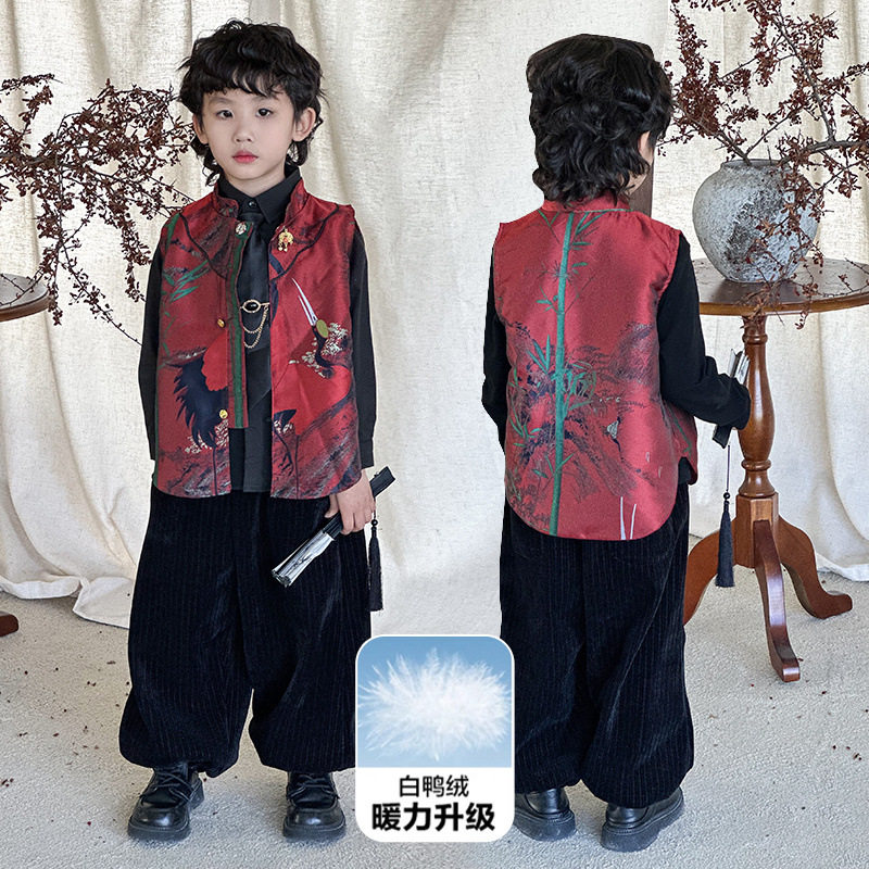 新中式汉服男童唐装礼服高端小少爷古装男孩演出服国风喜庆拜年服,童装/婴儿装/亲子装,汉服,淘宝优惠券,粉丝福利购,淘宝优惠卷