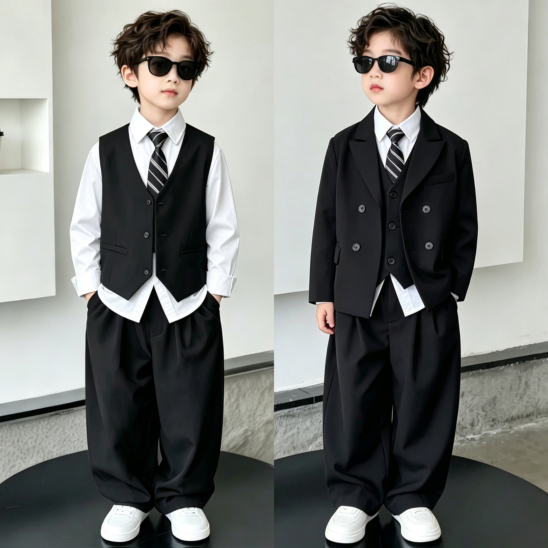 儿童西装套装韩版休闲帅气西服花童生日礼服男童主持人钢琴演出服