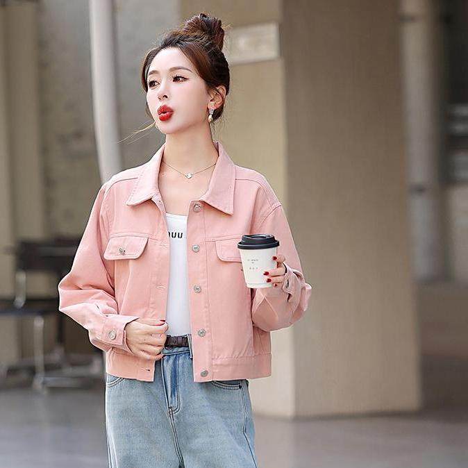 纯色短外套女2025春秋新款小短外套