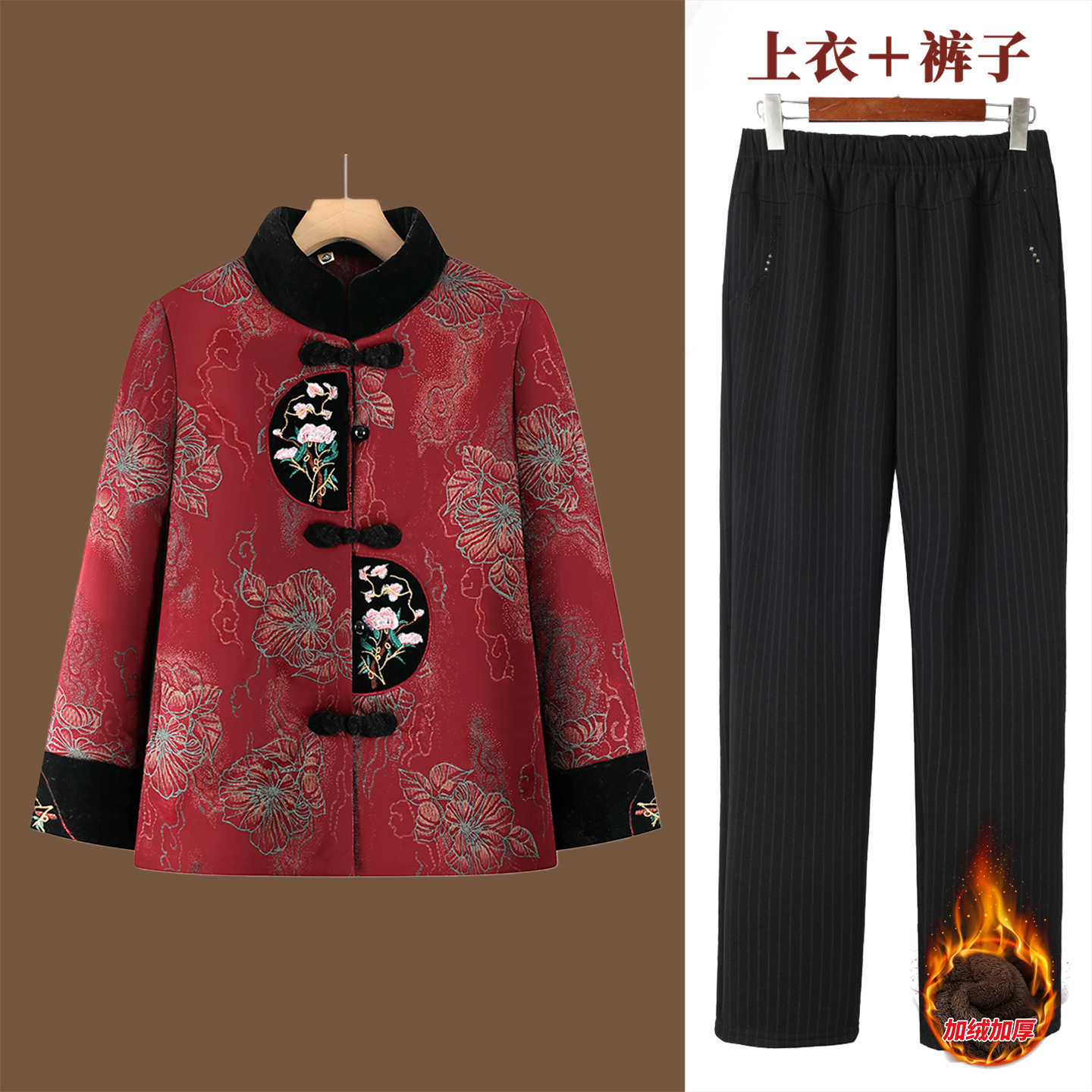 奶奶冬装棉衣老年人冬季棉袄女妈妈装新款棉服老太太防寒保暖衣服