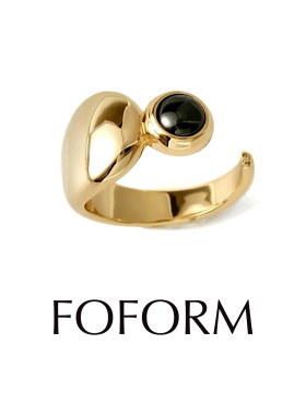 FOFORM 春夏新款不规则黑玛瑙设计感戒指