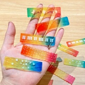 称心如意尺掌心尺糖果色m5手帐本迷你刻度尺透明波浪直尺称心如意