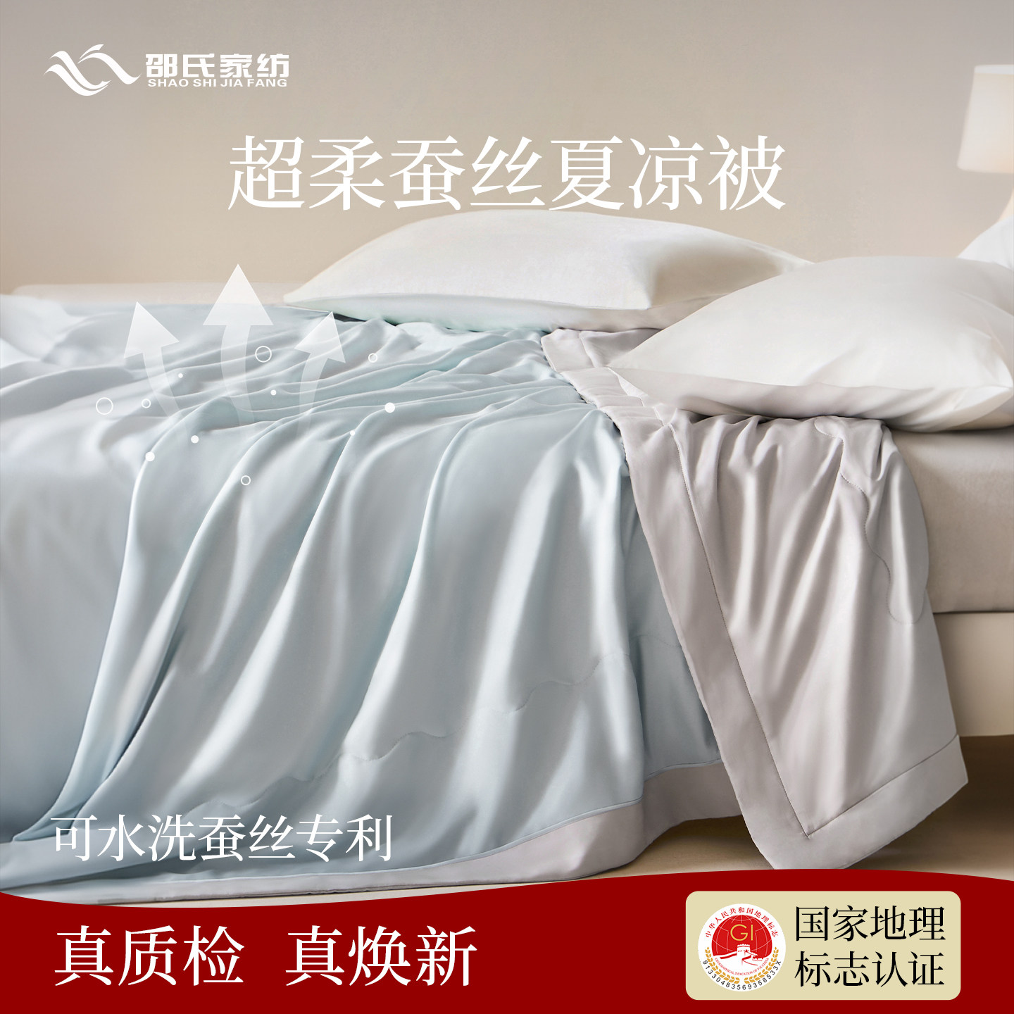 经典超柔夏凉被可水洗可机洗100蚕丝被空调被薄被被子凉被柔软