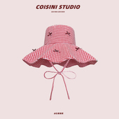 夏日小清新少女风防晒帽春夏季 出游度假海边大帽檐遮阳帽子显脸小