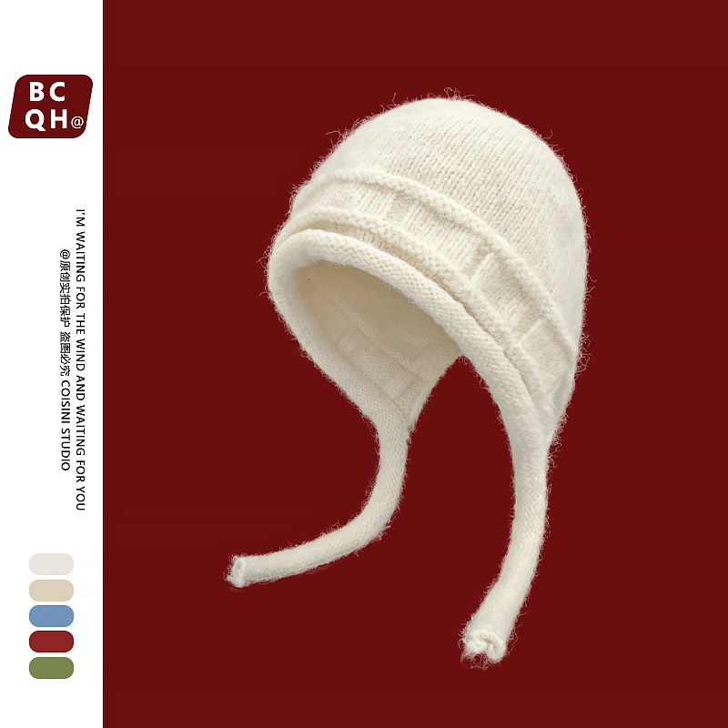 韩版纯色百搭针织毛线帽