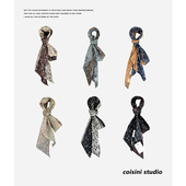 休闲百搭领巾发带饰品潮 丝巾女夏季 2025新款 复古文艺拼接碎花薄款