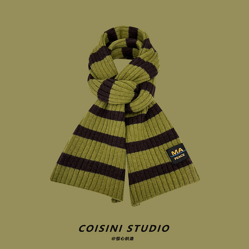 日系复古学院风条纹毛线围巾女秋冬季保暖百搭字母贴布针织围脖潮,服饰配件/皮带/帽子/围巾,围巾/丝巾/披肩,淘宝优惠券,粉丝福利购,淘宝优惠卷