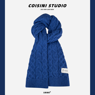 2025新款 保暖百搭显白氛围感加厚百搭围脖情侣 花样针织围巾女冬季