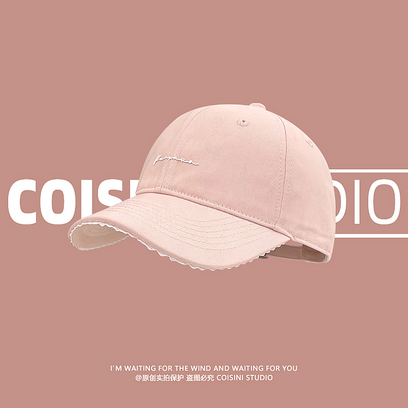 极简欧若风花边文艺鸭舌帽女