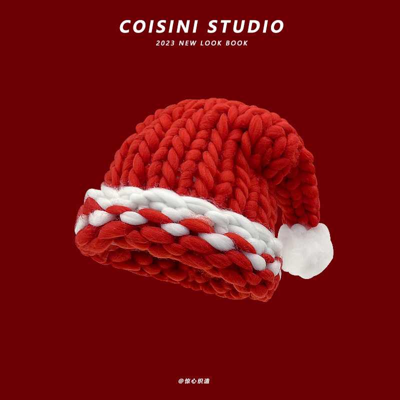 小红帽~可爱圣诞老人帽子女冬季粗线红色加厚针织毛线帽节日头饰,服饰配件/皮带/帽子/围巾,帽子,淘宝优惠券,粉丝福利购,淘宝优惠卷