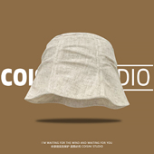 2026春夏新款 亚麻日系复古褶皱渔夫帽子女遮阳防晒百搭显脸晓盆帽