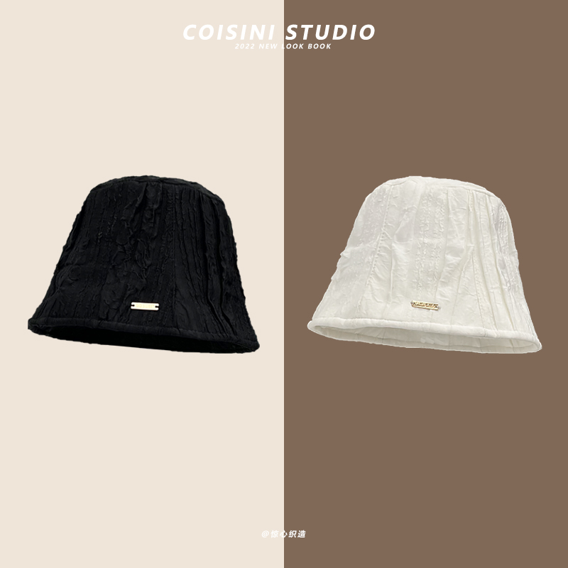 韩版甜美泡泡纹渔夫帽子男女春夏