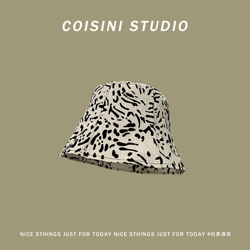 韩国ins豹纹时尚水桶帽子女夏遮阳防晒渔夫帽轻薄透气盆帽显脸小,服饰配件/皮带/帽子/围巾,帽子,淘宝优惠券,粉丝福利购,淘宝优惠卷