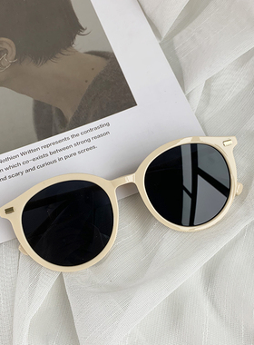 新款圆框潮人街拍INS显瘦墨镜