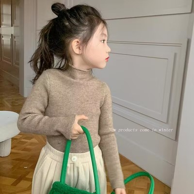 女童半高领毛衣2025秋冬装新款