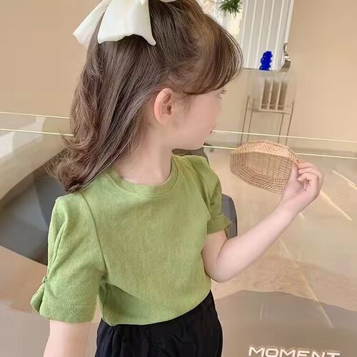 女童泡泡袖上衣2026夏季新款