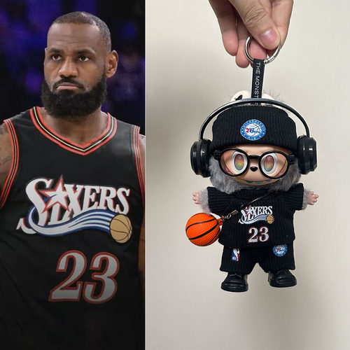 NBA詹姆斯76人娃衣一二三代娃衣玩偶球衣适用于布布17cm篮球周边
