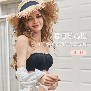文胸聚拢收副乳调整型薄款 KKay无肩带内衣女防滑抹胸式 唯我系列