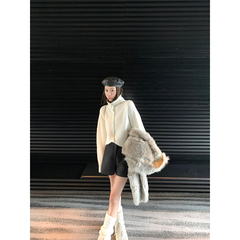 福利清仓 轻松时髦 加厚短款针织开衫女秋冬宽松显瘦毛衣外套韩