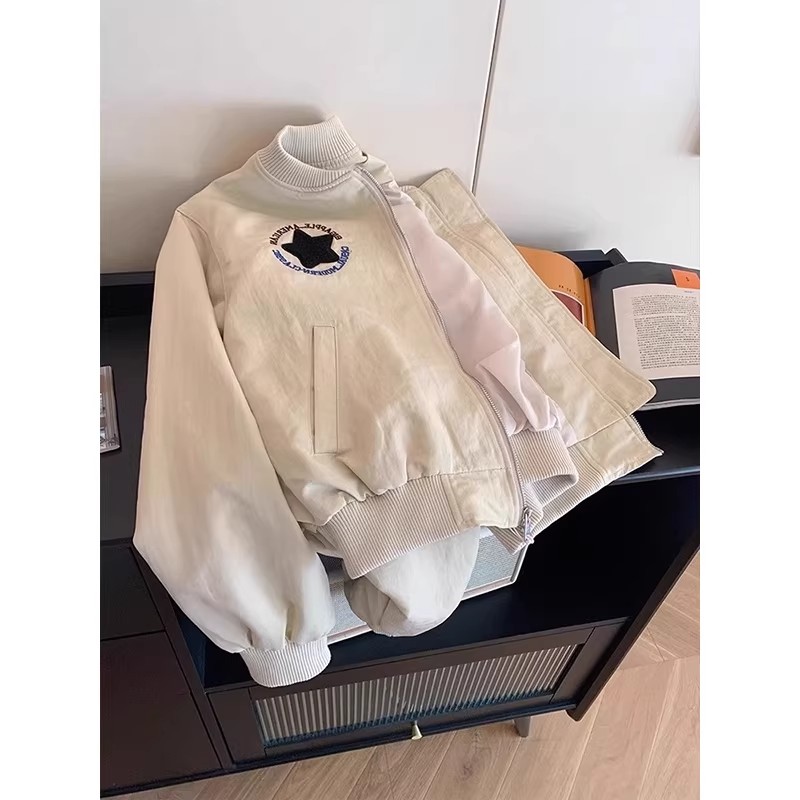 设计感复古刺绣立领棒球服外套男女春秋减龄运动夹克外套休闲上衣