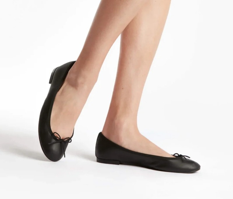 thumbnail for 渠道原单Rep平底哑光面羊皮芭蕾舞鞋浅口蝴蝶结黑色芭蕾平底女鞋