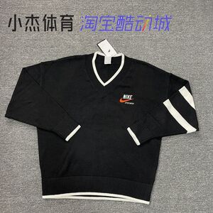 NIKE耐克学院风V领刺绣LOGO运动休闲毛衣线衫DX0009-010-133款