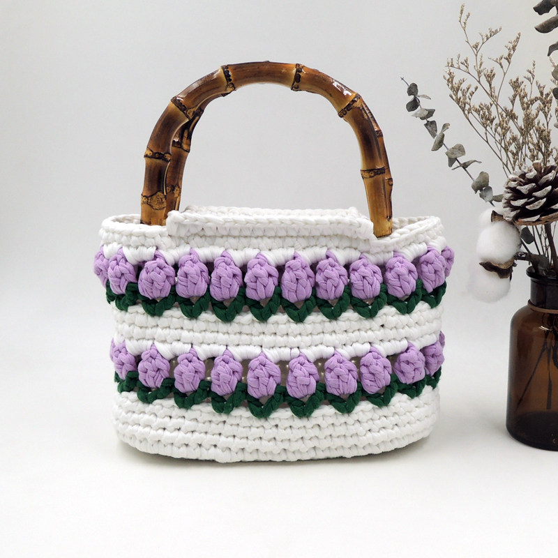 郁金香花朵编织包手工diy毛线布条包包编织钩针手编手提包材料包,服饰配件/皮带/帽子/围巾,毛线,淘宝优惠券,粉丝福利购,淘宝优惠卷